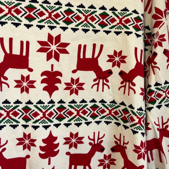 Hanna Andersson Organic Cotton Fair Isle Reindeer Holiday Pajama Set M - Picture 5 of 7